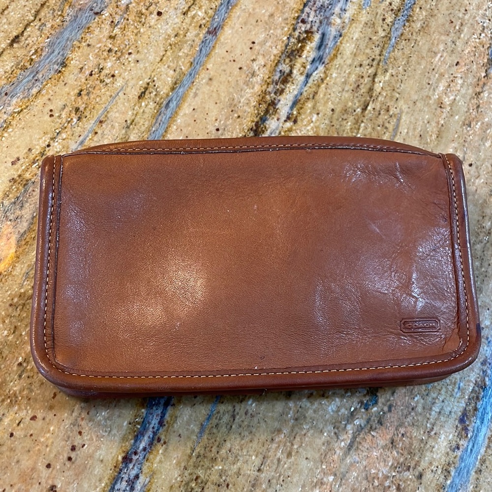 COACH Chunky Case cosmetic money Pouch 7165, British tan